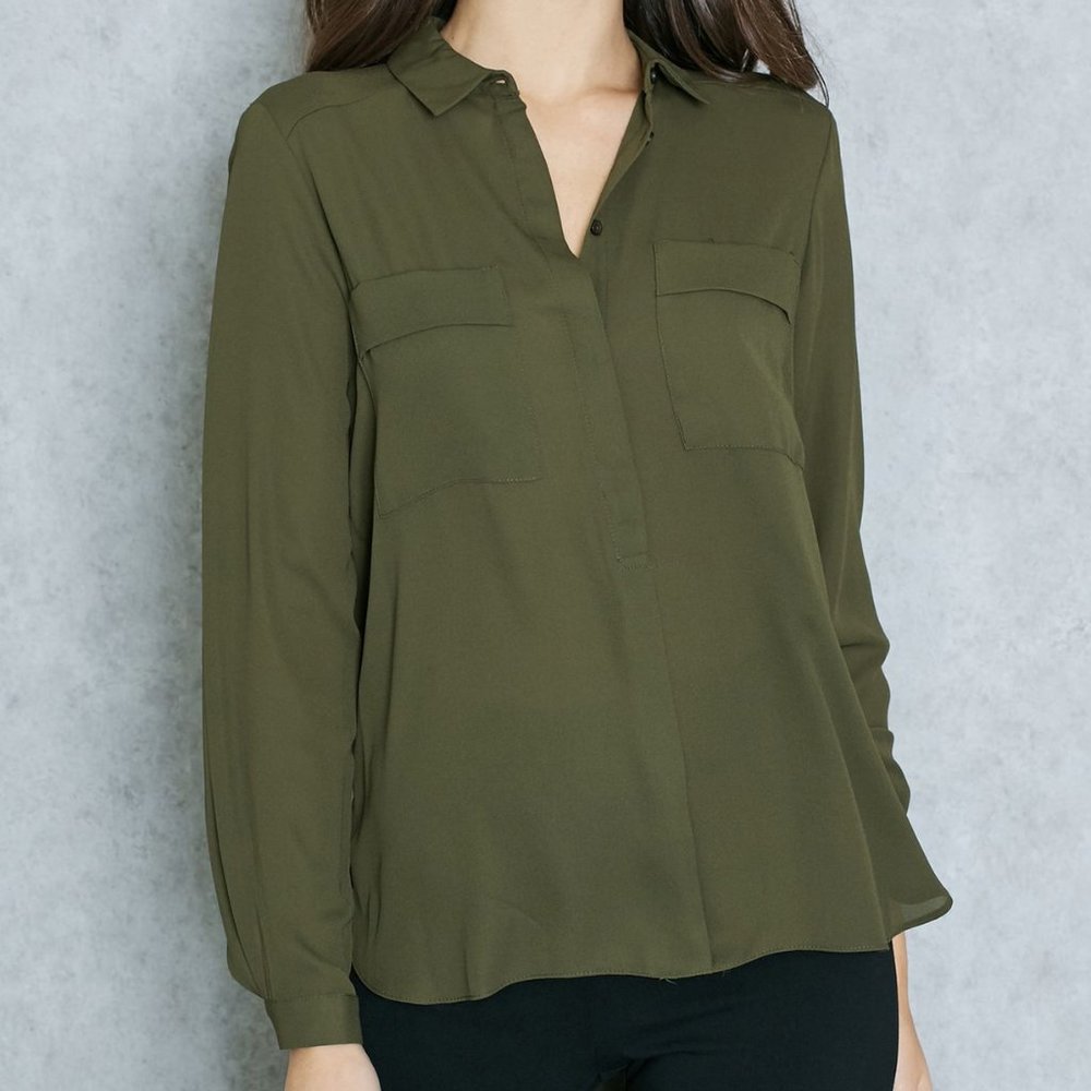 Dorothy Perkins Pocket Detail Shirt - Olive